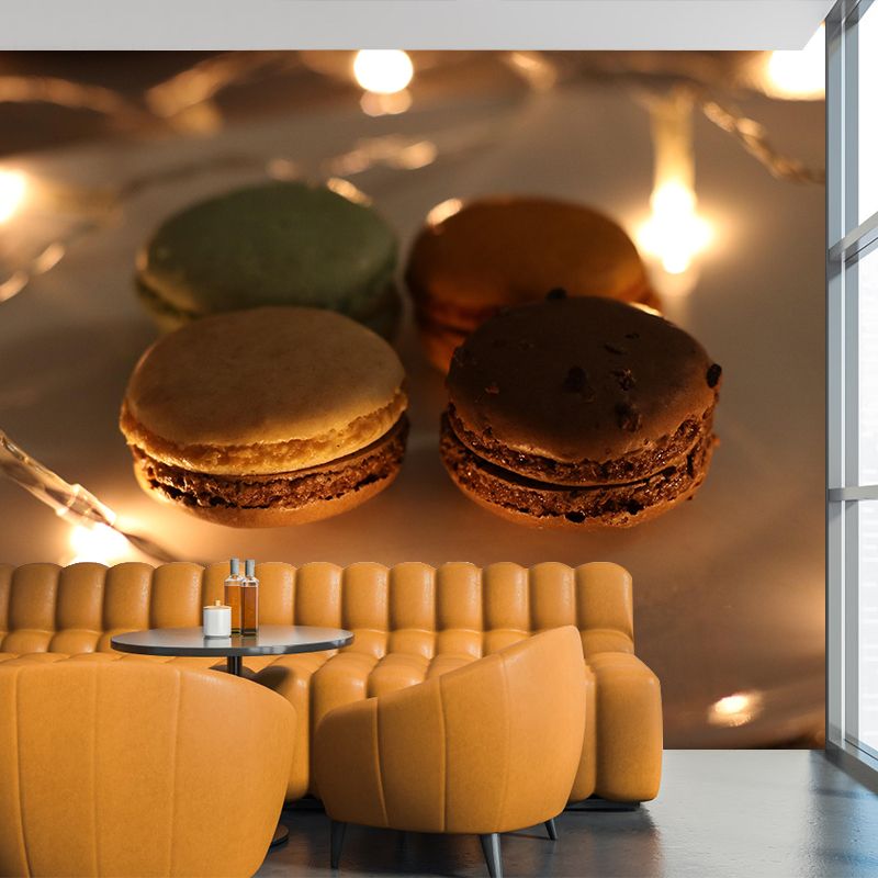 Sweet Macaron Painting Mural Contemporary Decorative Commercial Use Wall Covering