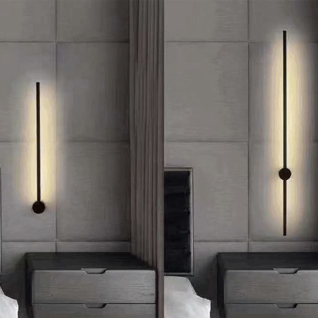 Luz de pared de dormitorio negro de aluminio de estilo simple moderno