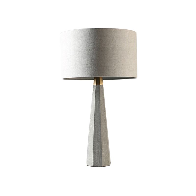 Lámpara de mesa alta tónica gris nórdica 1 iluminación nocturna de cemento con sombrero para la sala de estar