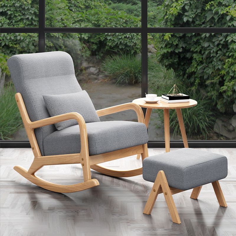 Simple Style Lounge Chaise Lazy Chair Wood Rocking Chair for Living Room
