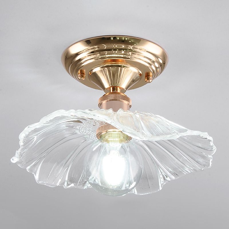 Nordic Style Ceiling Light Circle Shape Ceiling Lamp with Glass Shade for Bedroom