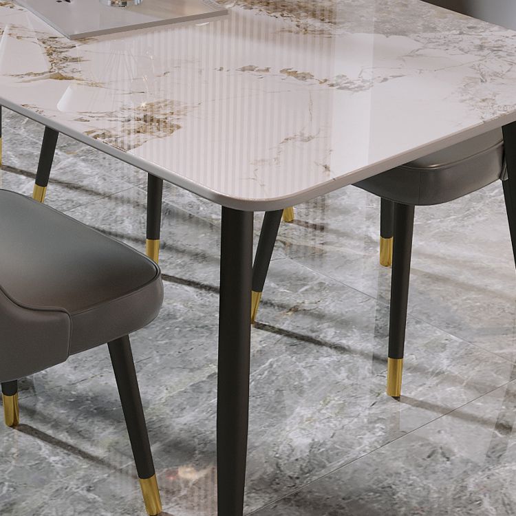 1/5/7 Pcs Metal Modern Dining Room Set with Rectangle Table Dining Set