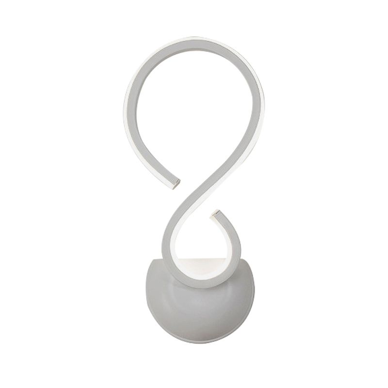 Twisting Acrylic Wall Light Sconce Simplicity LED White Finish Wall Mounted Lighting for Living Room