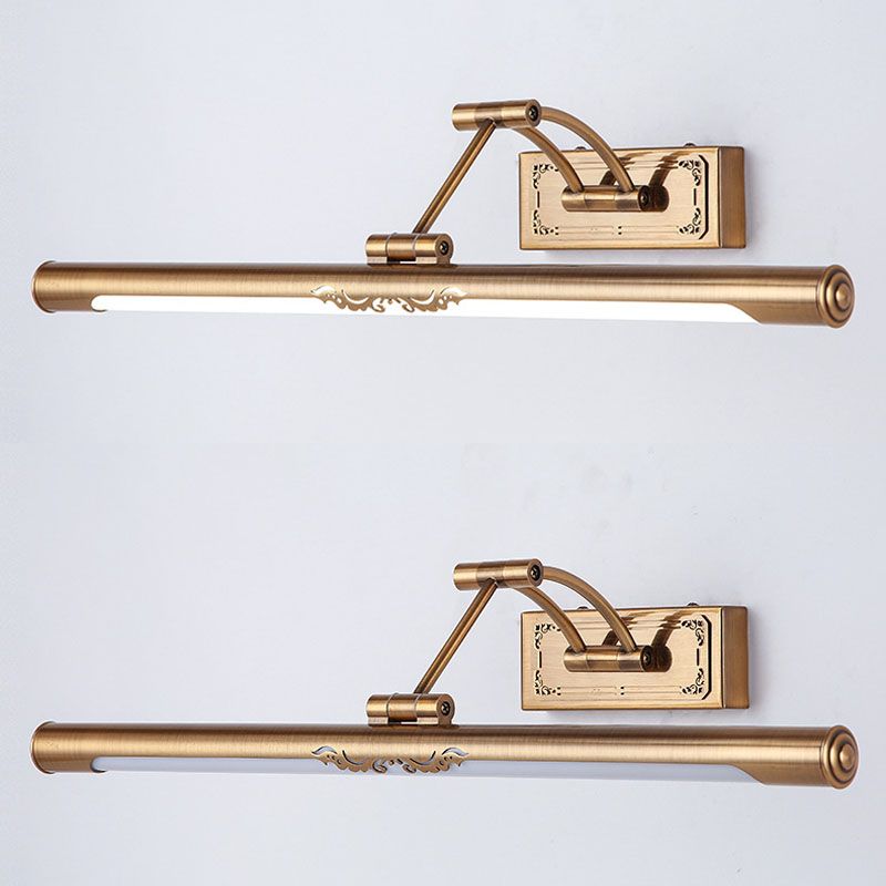 Brass LED Wall Lamp in Traditional Classic Style Electroplate Iron Wall Light with Acrylic Shade