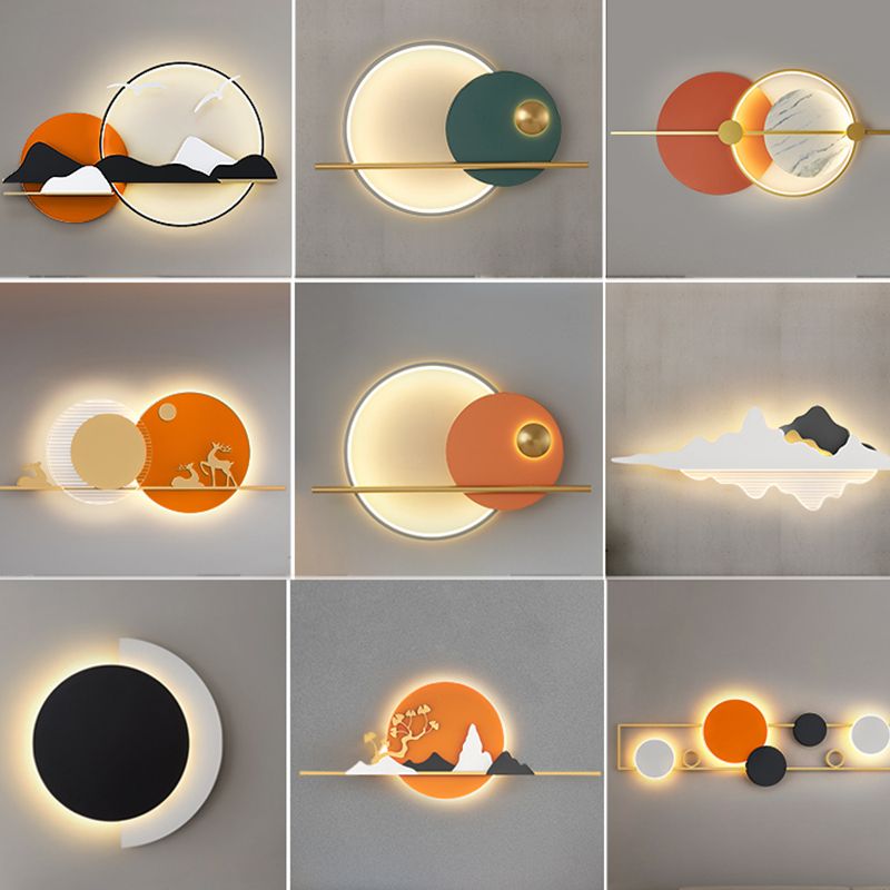 Geometrische Wandmontageleuchte moderne 1-Licht-Wandlampe mit Acrylschatten