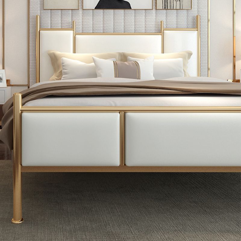 Metal Bed Frame Contemporary Standard Bed with Custom Gold Legs