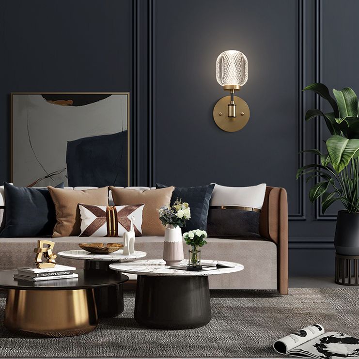 Modern Sphere Wall Mount Light Fixture 1 Light Wall Sconce for Living Room