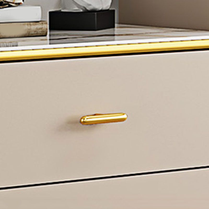 Glam Vertical Storage Chest Bedroom Stone Chest with Drawers