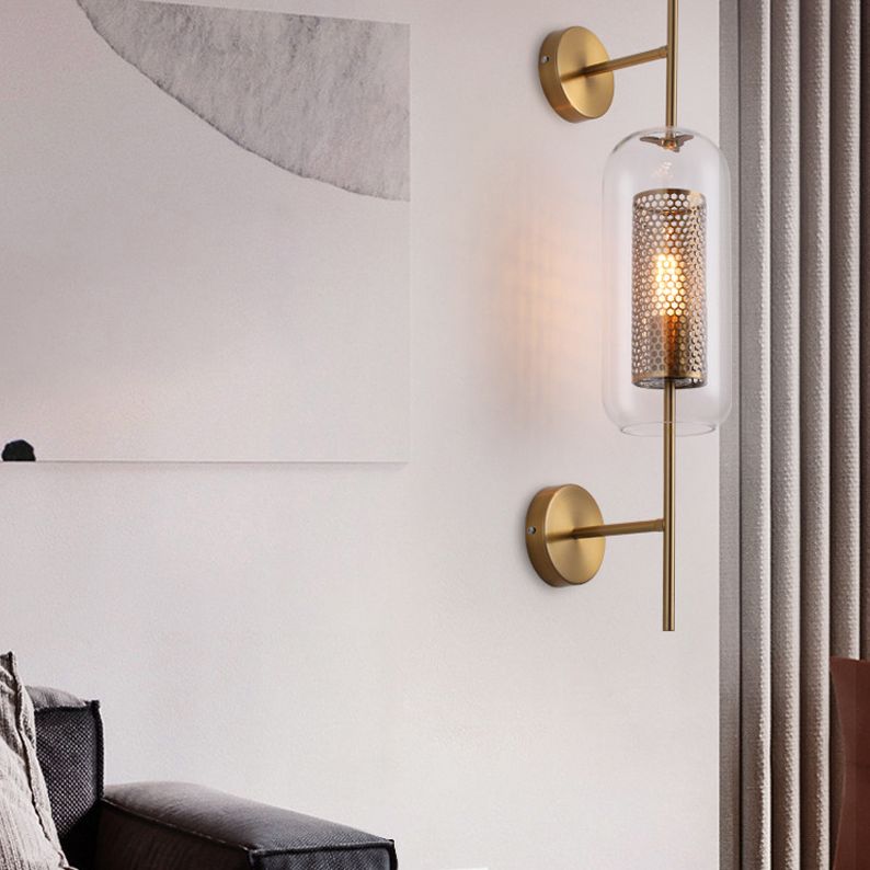 Vintage industrielle geometrische Wandmontage mit Beleuchtungsglaswandhalterung für Wohnzimmer