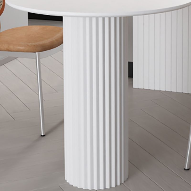 Irregular Shape White Table for Restaurant Modern Island Table with Double Pedestal