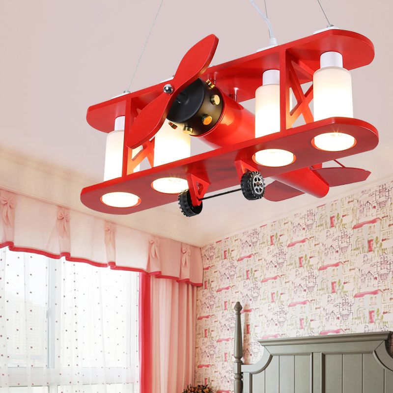 Glider Shape Pendant Light 4 Lights Cool Metal Hanging Light for Kindergarten Cloth Shop