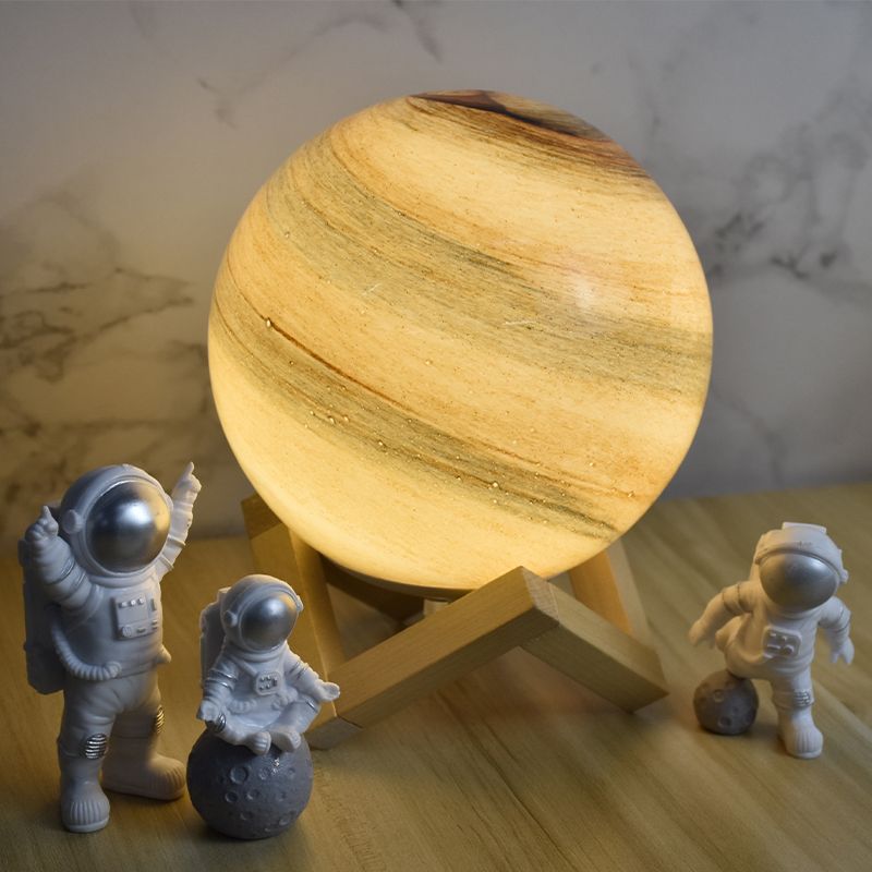 Lampe de table de style moderne 1 lumière de bureau en bois avec nuance en verre pour le salon