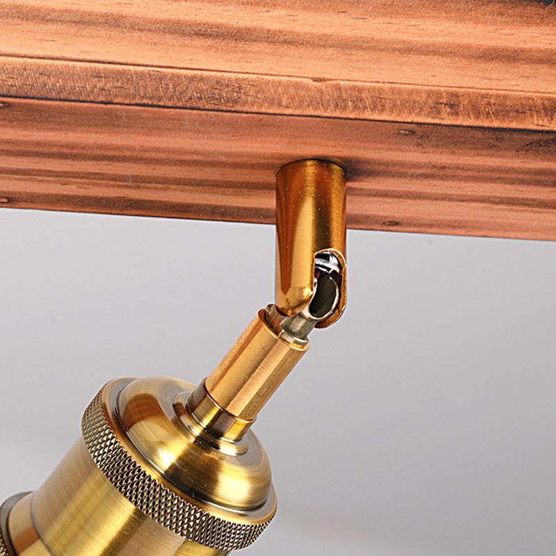 Industrial Ship Shape Island Lighting Wood Multiple-Light Island Pendant