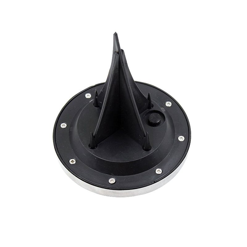 Round Solar Ground Lighting Decorative Metal Pathway LED Underground Light in Black