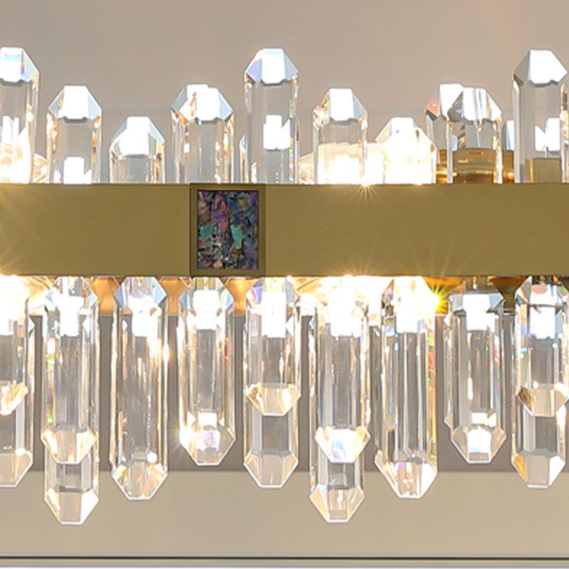 Post Modern Style Crystal Island Light Golden Simplicity Hanging Light for Dining Room
