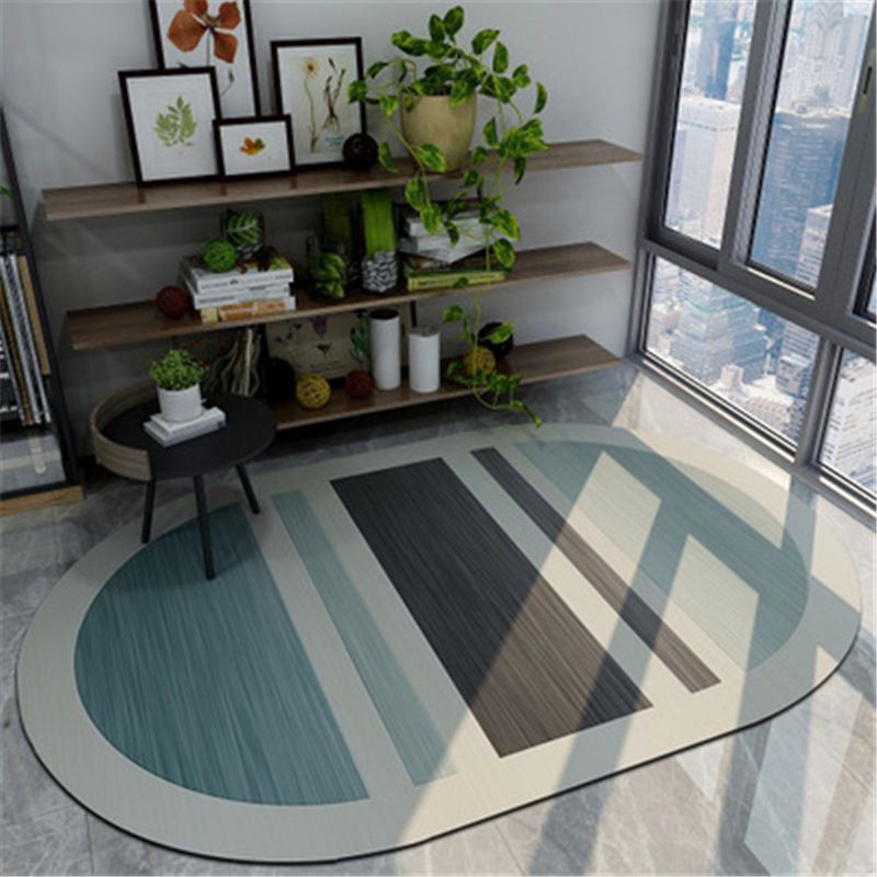 Geometric Shaped Color Block Rug Multi-Color Nordic Carpet Polypropylene Stain Resistant Pet Friendly Non-Slip Rug for Study Room