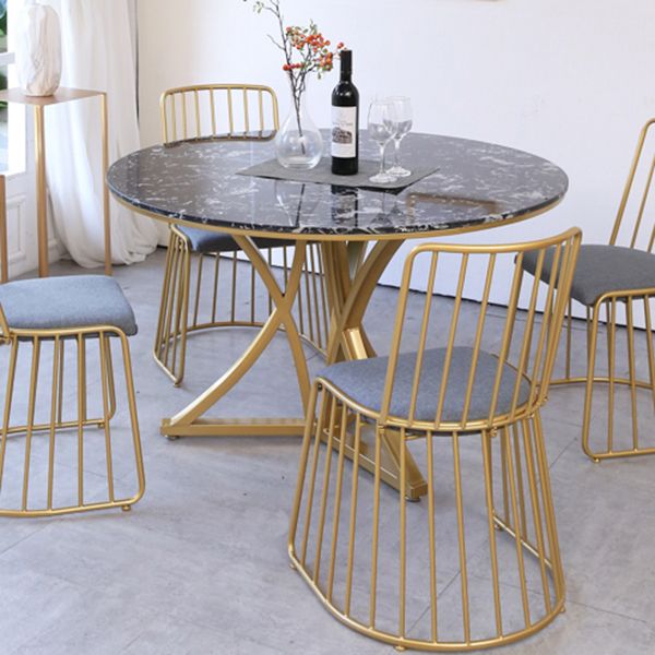 Traditional Luxury Dining Table Artificial Marble Round Table for Home