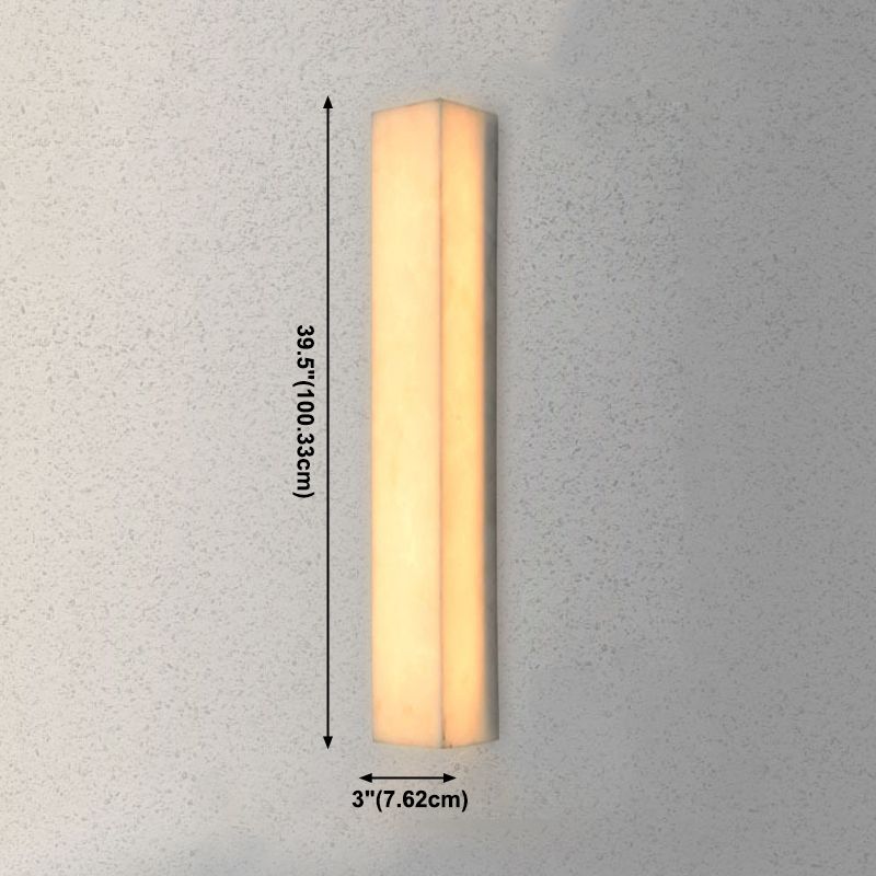 Modern Style Mica Wall Light White Cuboid Shape Wall Sconce for Bedroom