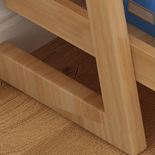 Modern Ladder Shelf Bookcase Rubberwood Bookshelf for Living Room