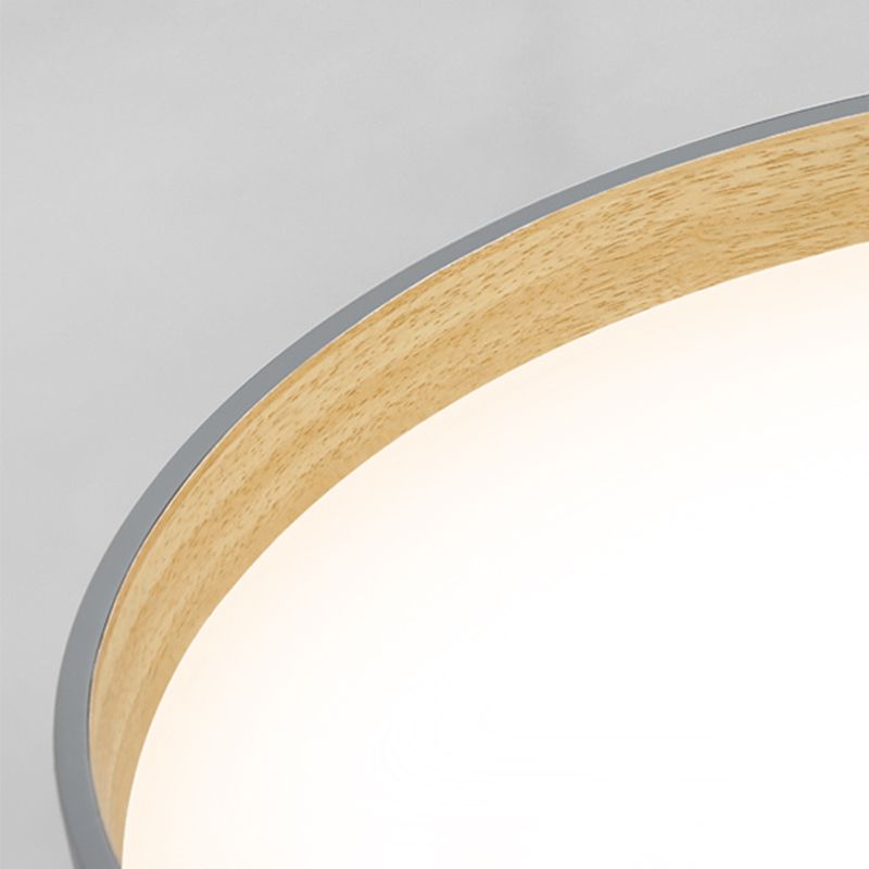 Round Shape LED Ceiling Lamp Modern Simple Style Iron 1 Light Flush Mount for Bedroom