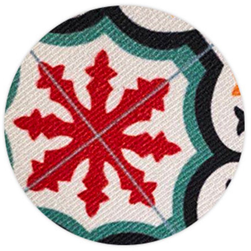 Elegant Red Tone Moroccan Concentric Circles Rug Polyester Traditional Carpet Stain Resistant Rug for Living Room