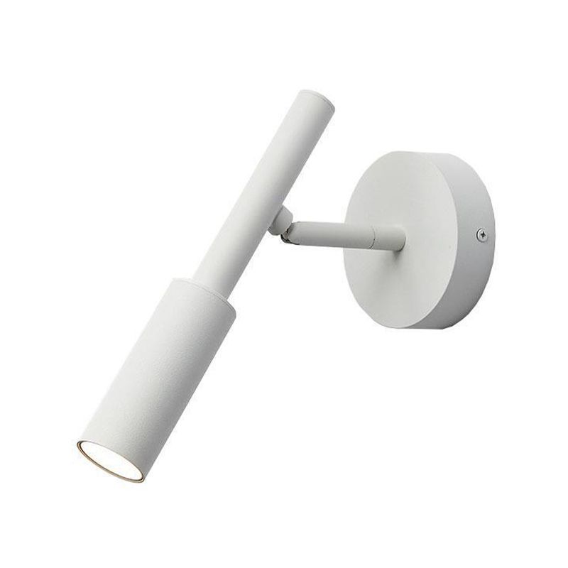 Single Modernism Style White/Black Wall Mounted Sconce Metallic Wall Light for Bedroom