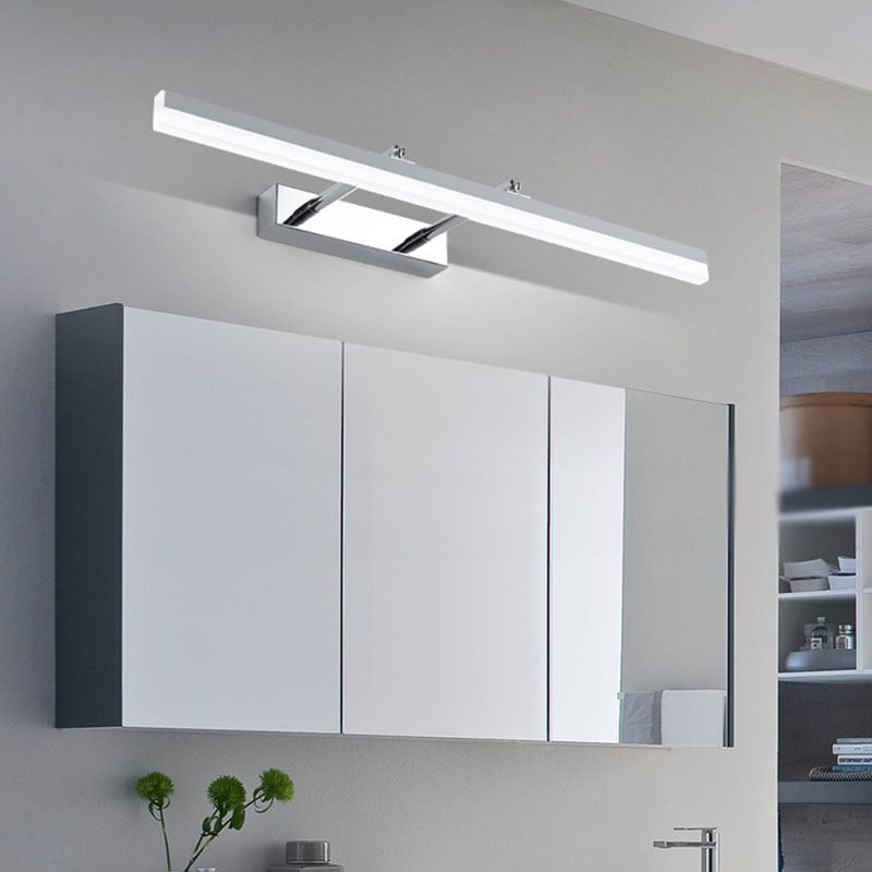 Metal Linear Shape Wall Light Modern 1-Light Swing Arm Mirror Wall Mount Light Fixture