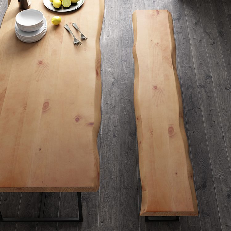 Industrial Wood Dining Set 1/2/5 Pieces Black Base Dining Furniture