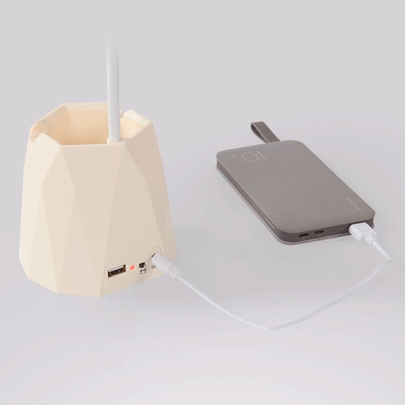 Circle 1-Light Table Light with USB Port Modern Creative Table Lamp for Bedroom
