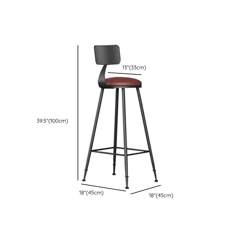 Contemporary Solid Wood Barstool Armless Bar Stool with Footrest