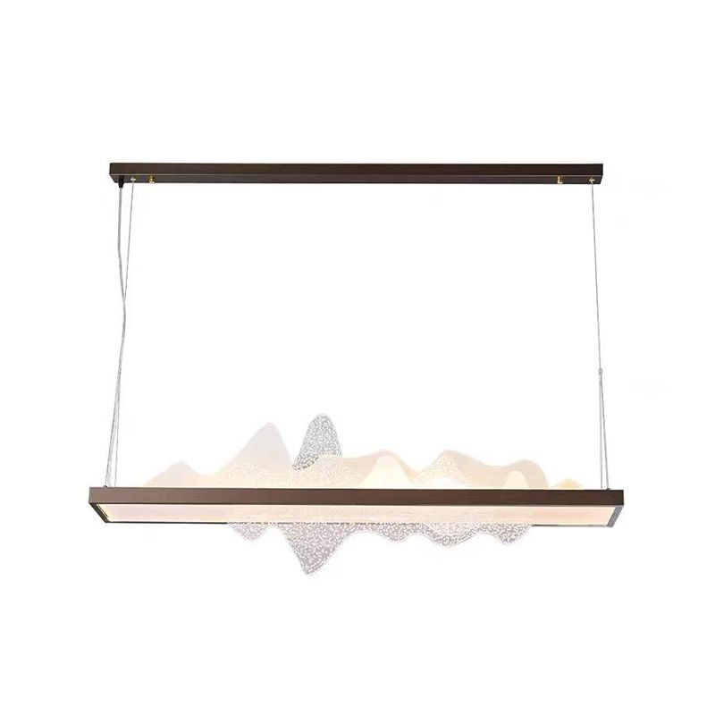 Black Metal Island Lightsing Lámpara de colgantes LED de restaurante moderno con sombra acrílica