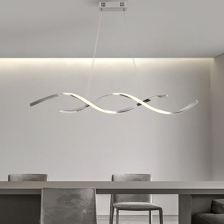 Stile moderno a forma lineare isola luci metal 2 illuminazione dell'isola