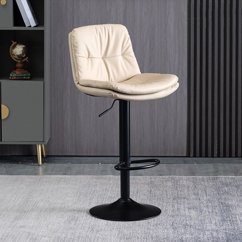 Faux Leather Swivel Bar Chair Modern Armless Upholstered Bar Stool