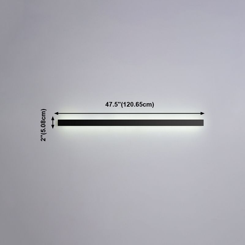 Éclair mural de nuance linéaire en métal style moderne à 1 lumière luminaire mural en noir en noir