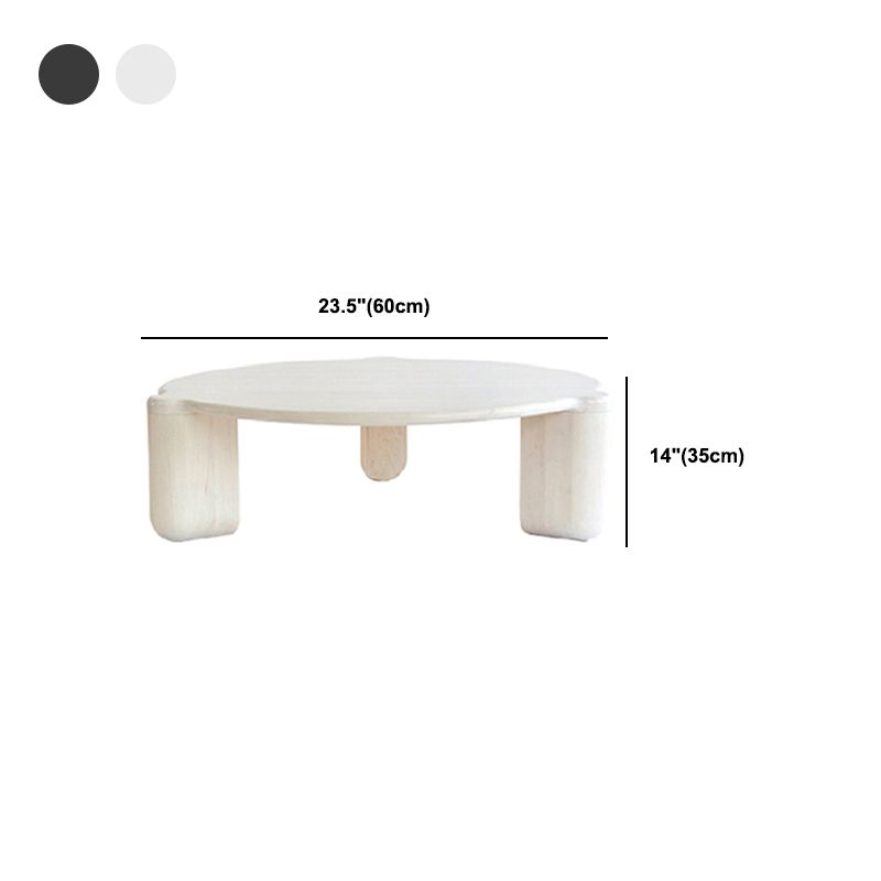 Modern Style Round Solid Wood Table with 3 Legs Base Design Coffee Table