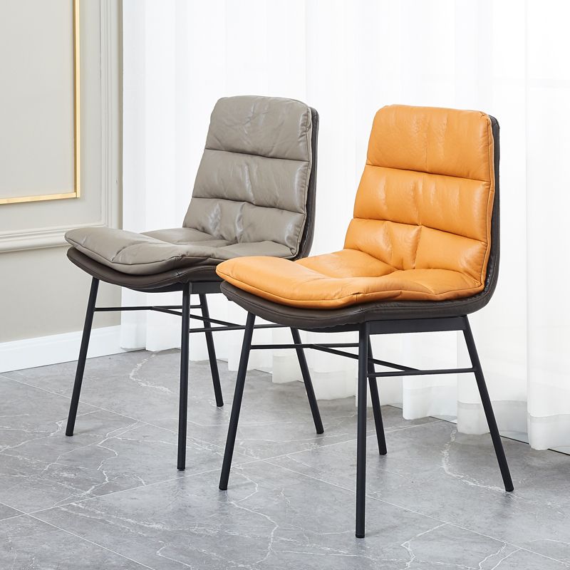Contemporary Style Dining Metal Chairs Dining Armless Side Chairs for Kitchen
