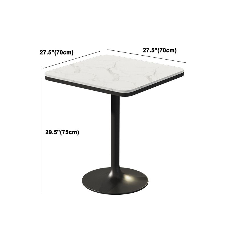 Modern Stone and Metal Dinette Set 1/2/5 Pieces White Table Set for Coffee Shop