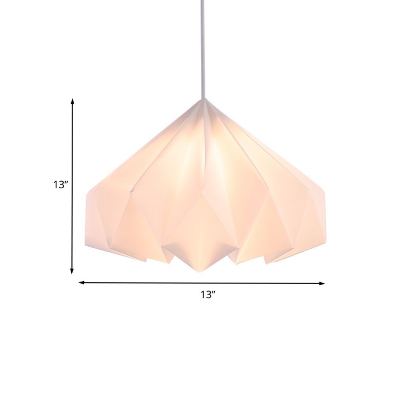 Acrilico cono sinuoso illuminazione appesa modernismo a 1 testa lampada a sospensione in bianco