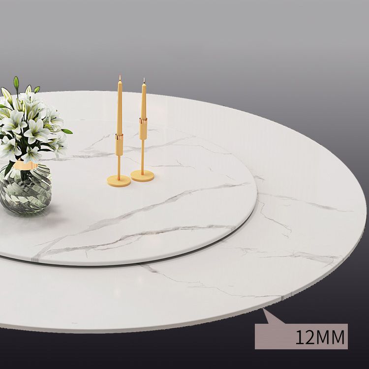 Contemporary 1/4/5/7/9/13 Pieces Furniture Round Stone Dining Set in White