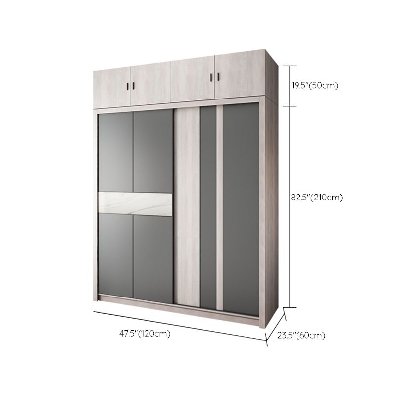 Sliding Wardrobe Closet with Shelves Modern Wardrobe Armoire