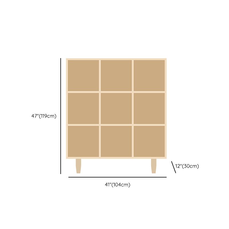 Natural Standard Bookshelf Wooden Contemporary Bookcase with Shelves