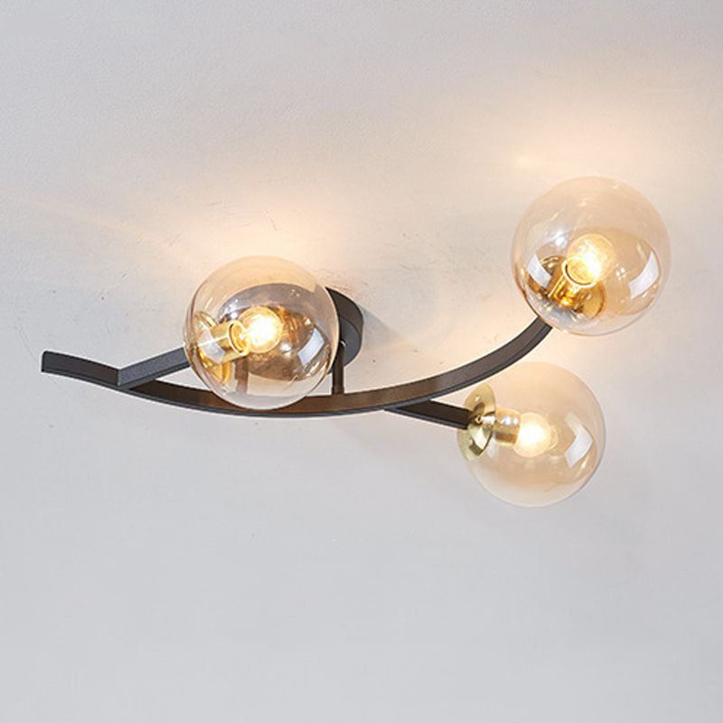 Contemporary Sphere Flush Light Fixture Glass Flush Mount Ceiling Light