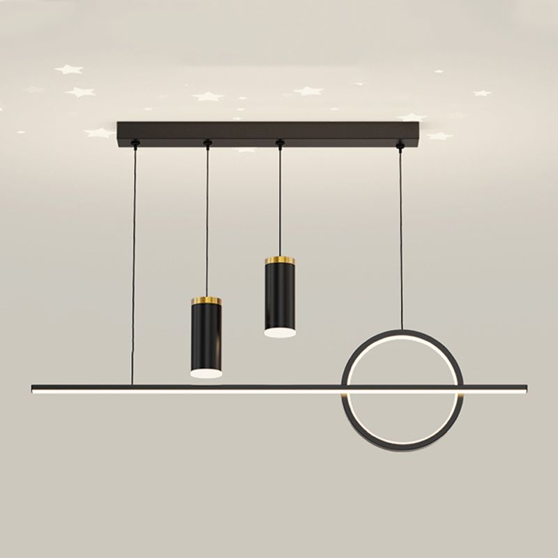 Contemporary Style Linear Island Lighting Metal 4 Light Island Light Fixtures