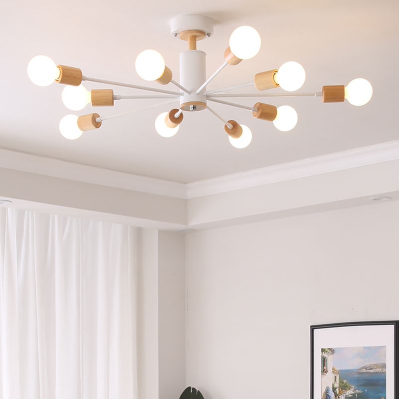 Radiaal metaalspoeling Mount Lighting Industrial Living Room Semi Flush Light