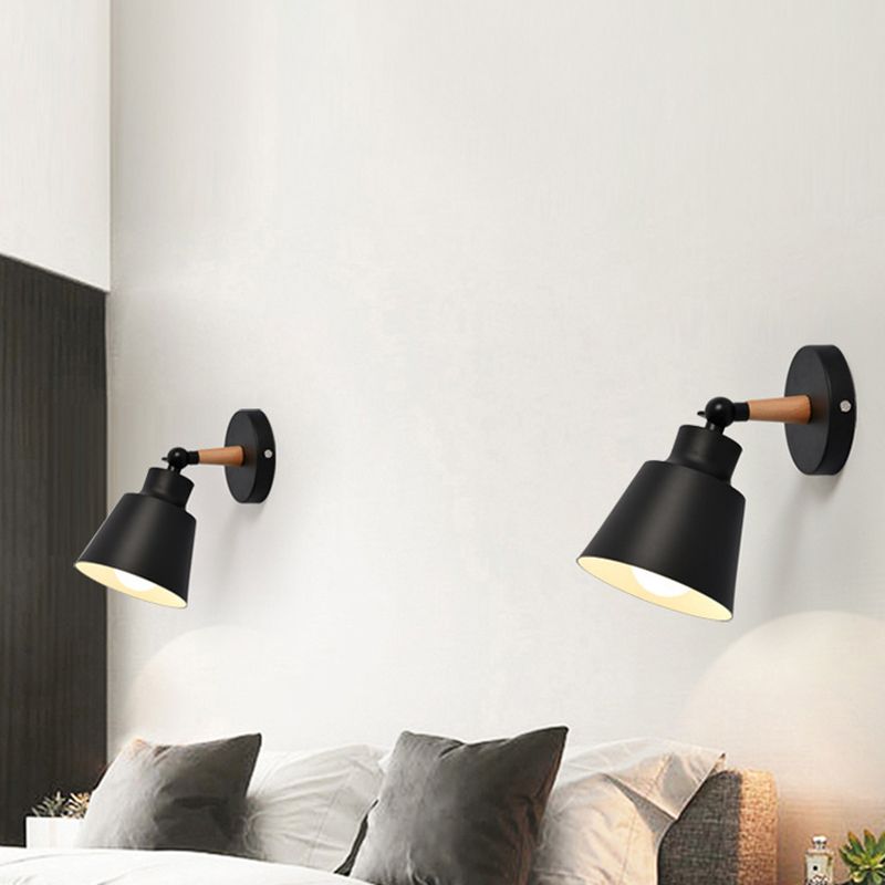 Contemporary Wood Wall Light Macaron Lighting for Living Room