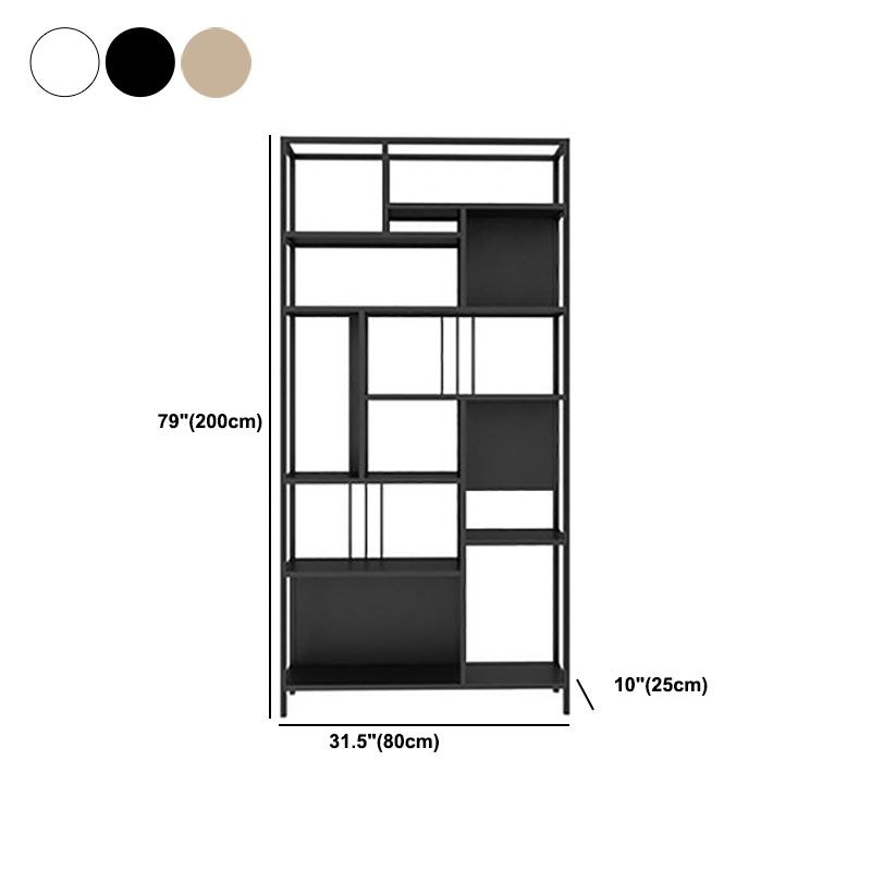 Open Back Shelf Bookcase Glam Vertical Bookcase for Study Room