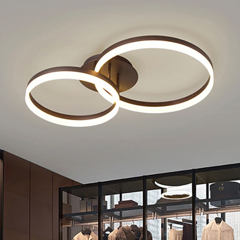 Cerchio semi -filo luce semplice a led acrilico Il soffitto del soffitto del caffè in luce calda/bianca/naturale, larghezza 12 "/16" /19.5 "