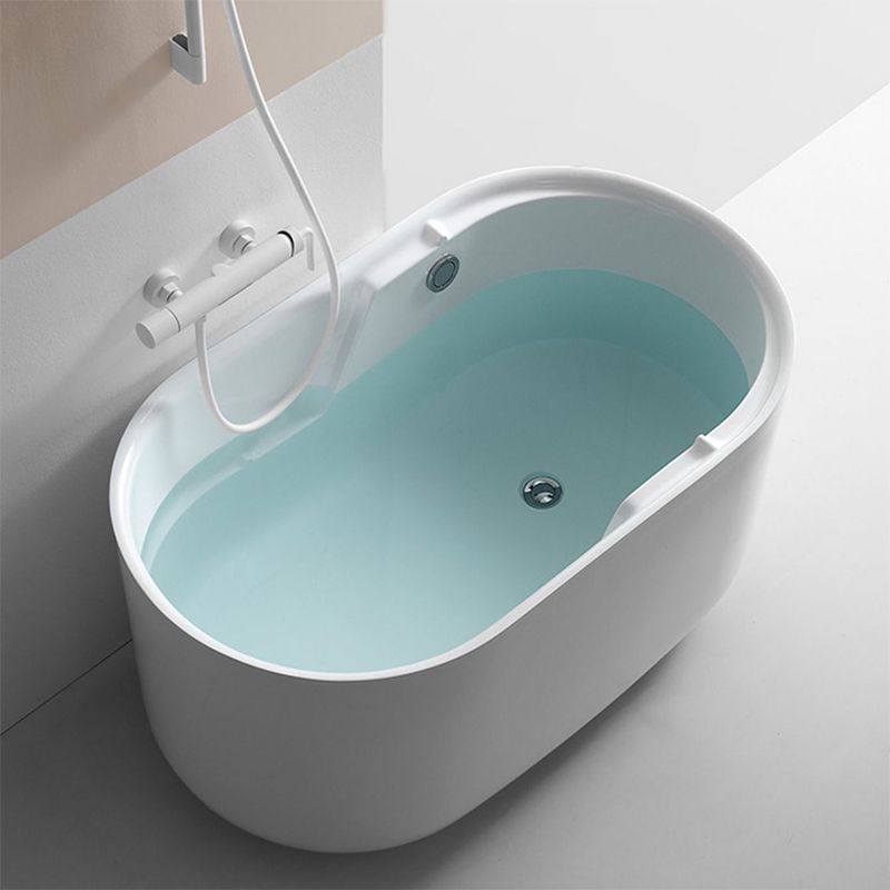 Modern Acrylic Bathtub Freestanding Soaking Tub , 27.56-inch Wide