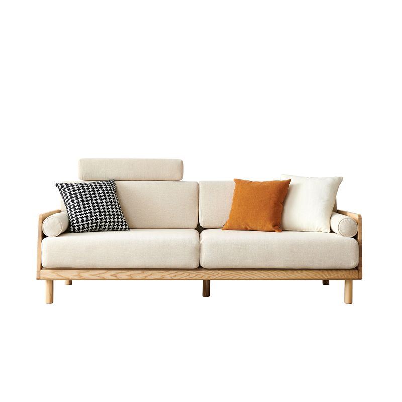 Ultra-Modern Linen Square Arm Sofa with Loose Back for Apartment and Living Room