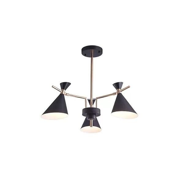 Metal Hourglass Shade Chandelier Child Bedroom 3 Heads Modern Hanging Light